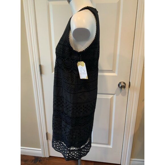 Joie Black Eyelet Lace Sleeveless Shift Dress, Size XS (US) - Picture 4 of 7